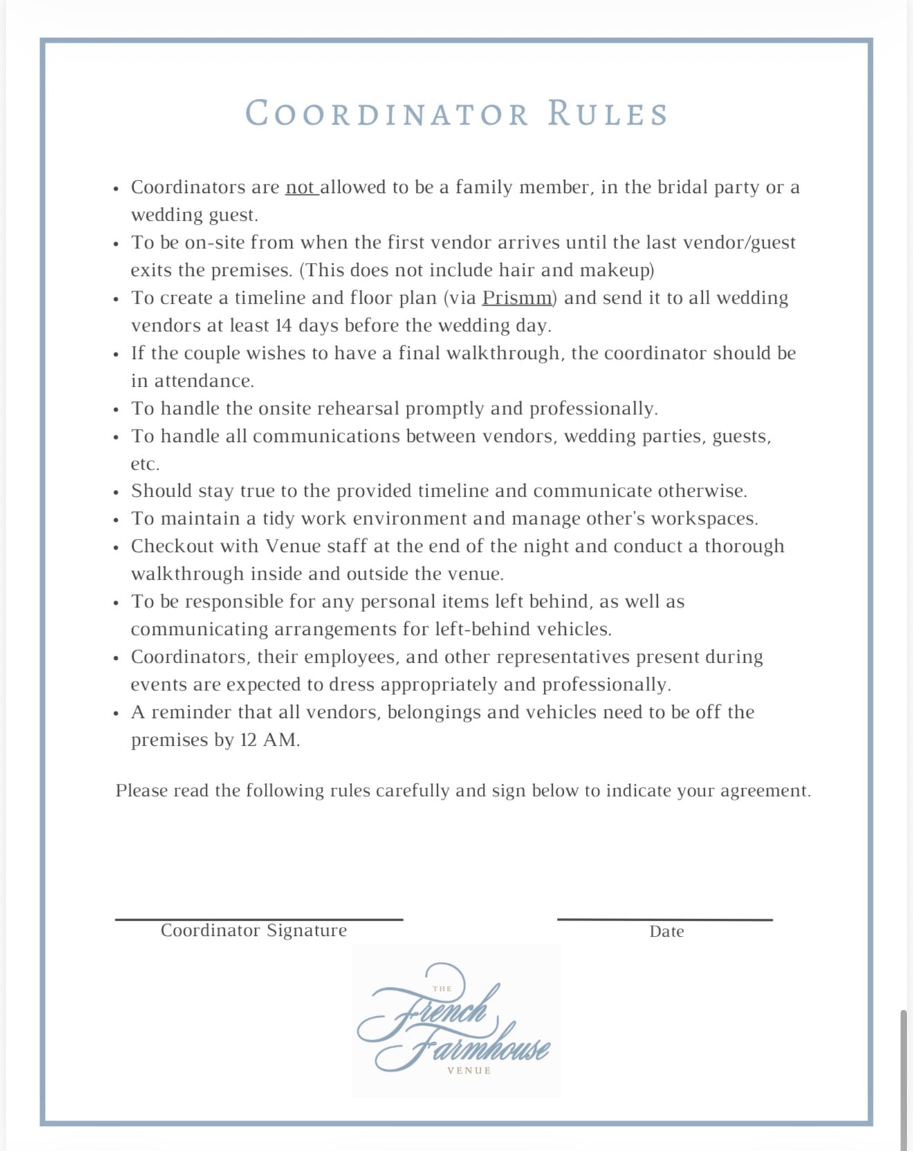 Coordinator Rules