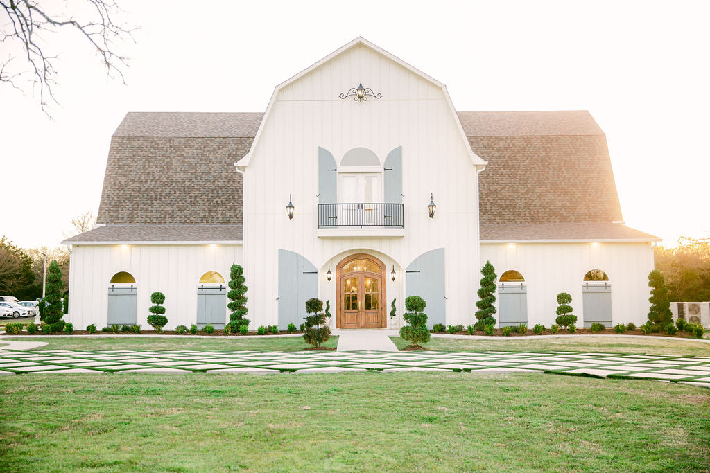 The French Farmhouse Venue at golden hour