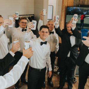 groom and his men toast to the big day