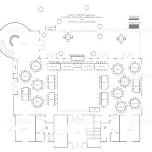 Floor plan for 159 guests at the French farmhouse venue in Collinsville, Texas!
