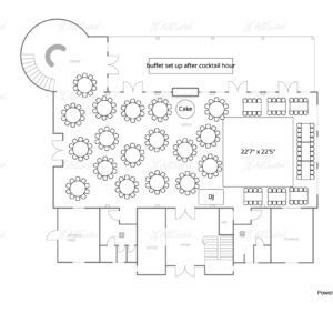 Floor plan for 252 guests at the French farmhouse venue in Collinsville, Texas!